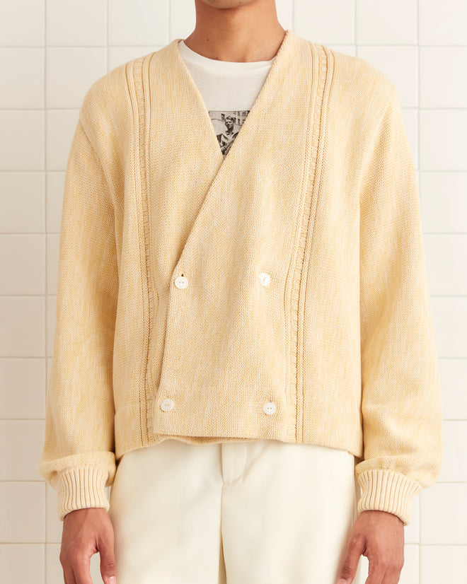 Double-Breasted Cardigan - Marled Ivory SWEATERS BODE New York