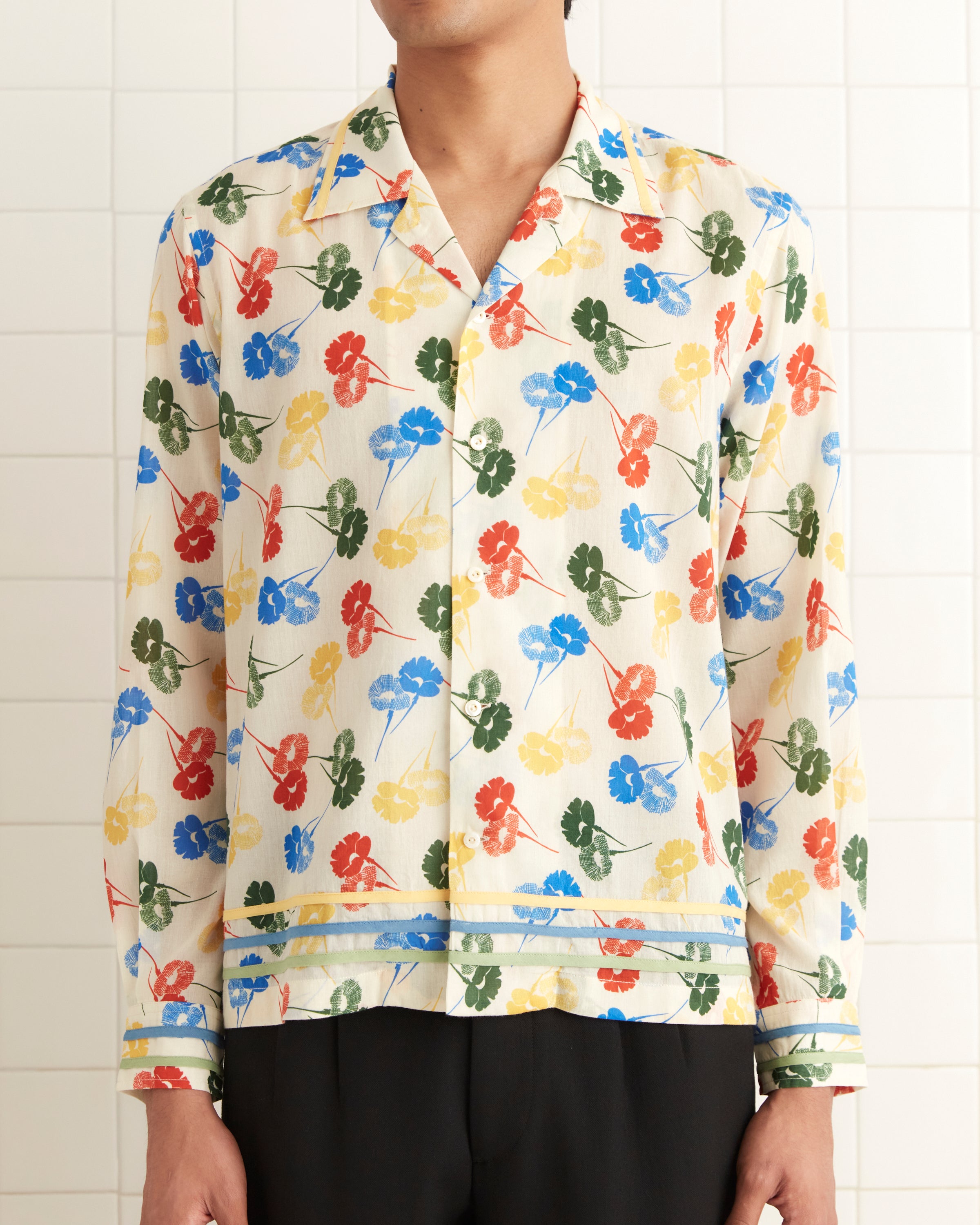 Flower Stamp Long Sleeve Shirt – BODE