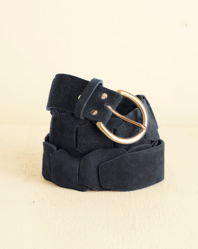 Suede Link Belt - Navy ACCESSORIES BODE New York