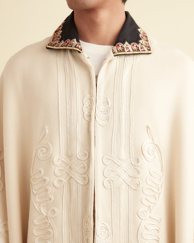 Nobleman Shawl Coat - Ecru OUTERWEAR BODE New York