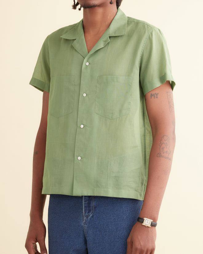 Voile Short Sleeve Shirt - Green Voile Short Sleeve Shirt - Green