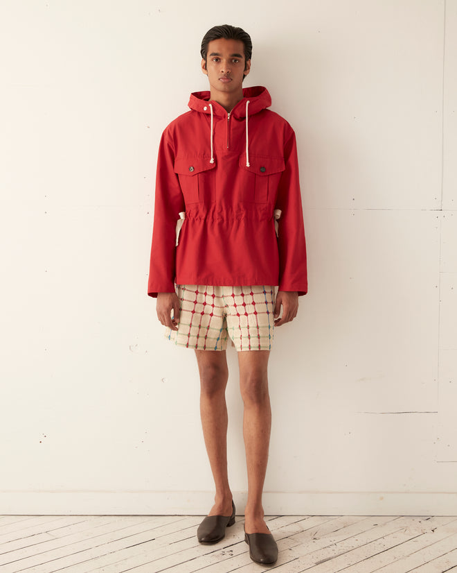 Nylon Tie Anorak - Red