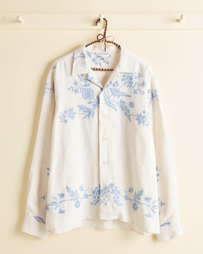 Periwinkle Floret Long Sleeve Shirt - L/XL