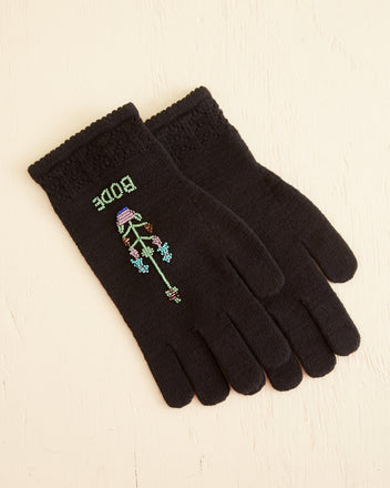 Pointelle Gloves - Black