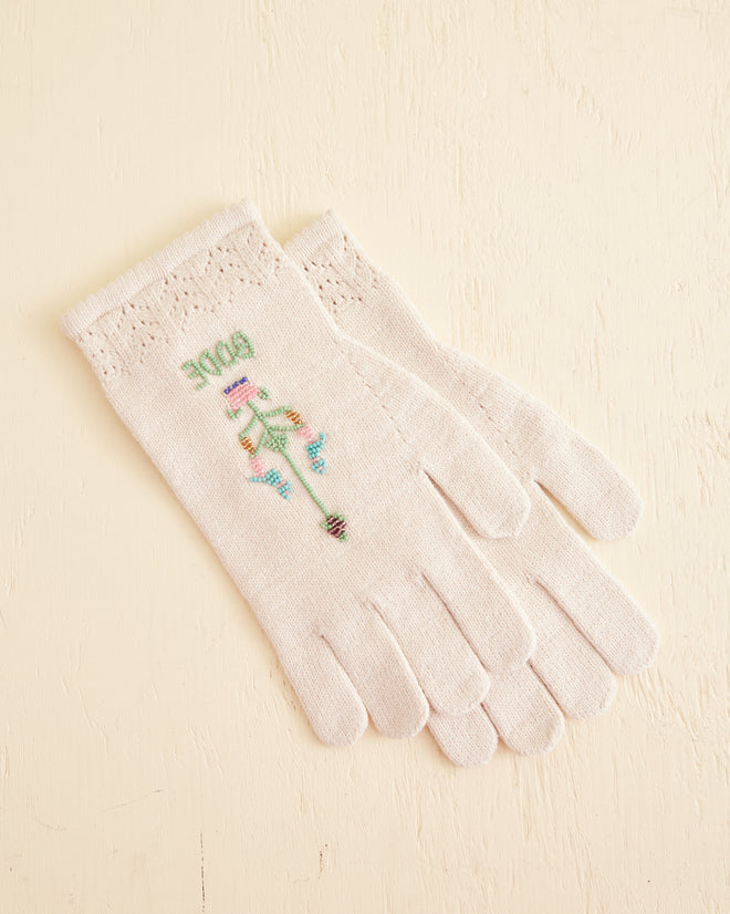 Pointelle Gloves - Cream