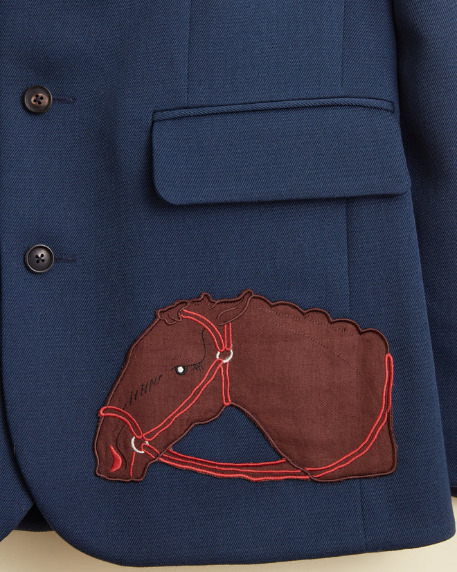 Pony Appliqué Suit Jacket