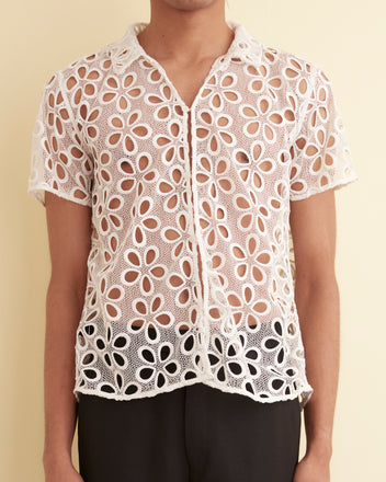 Primrose Lace Short Sleeve Shirt MENS SHIRTS BODE New York