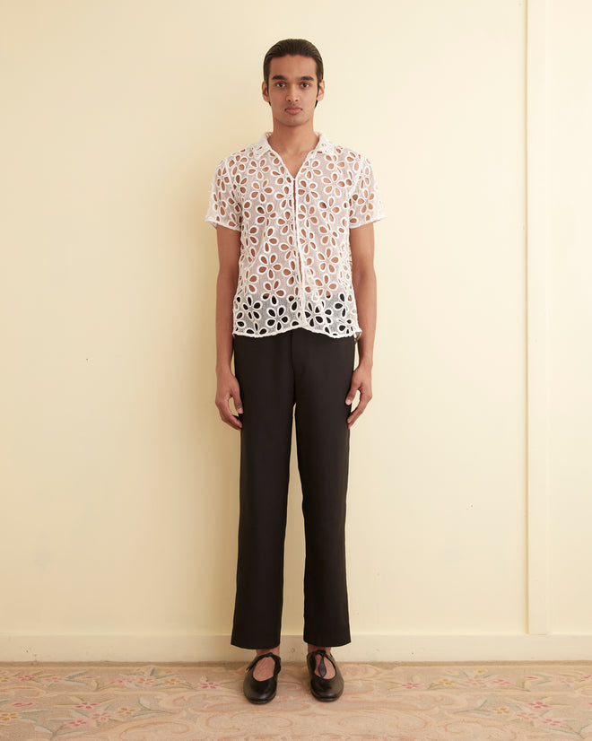 Primrose Lace Short Sleeve Shirt  BODE