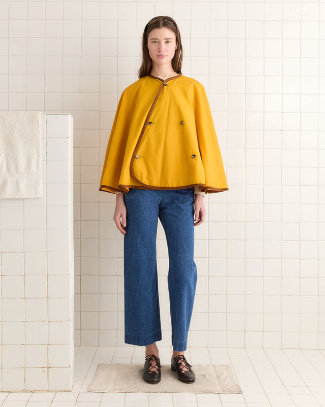 Waxed Rain Cape - Yellow