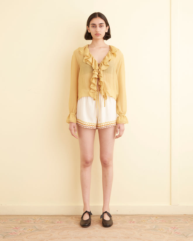 Flounce Blouse - Ocre