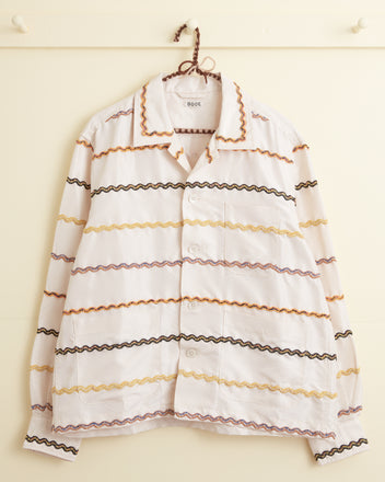 Rickrack Stripe Long Sleeve Shirt MENS SHIRTS BODE New York