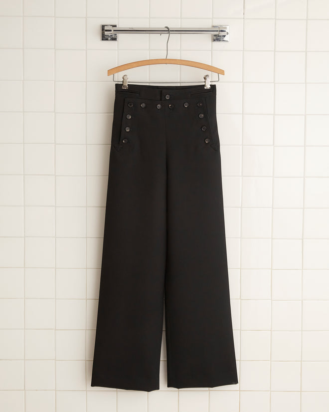 Riding Twill Sailor Trousers - Black WOMENS TROUSERS BODE New York