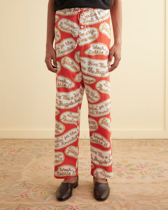 Rodeo Slogans Pajama Pants TROUSERS BODE New York