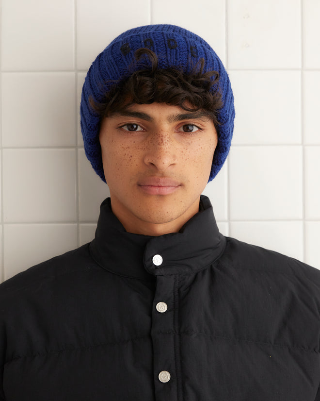 Roll-Up Tassel Beanie - Navy HATS BODE New York