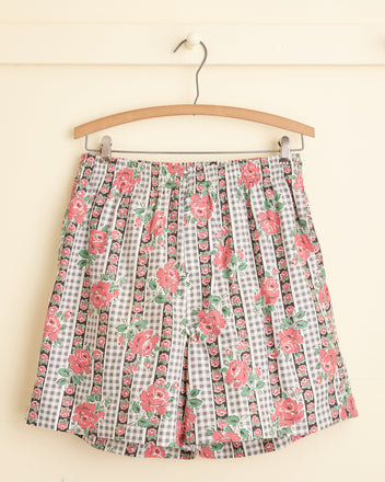 Rose Check Shorts - M/L