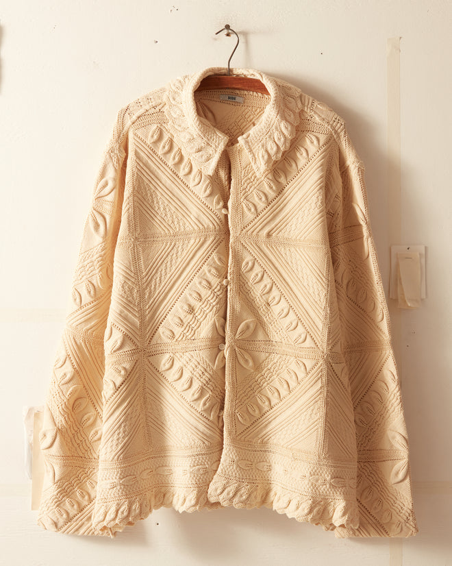 Sand Petal Crochet Overshirt - XL/XXL