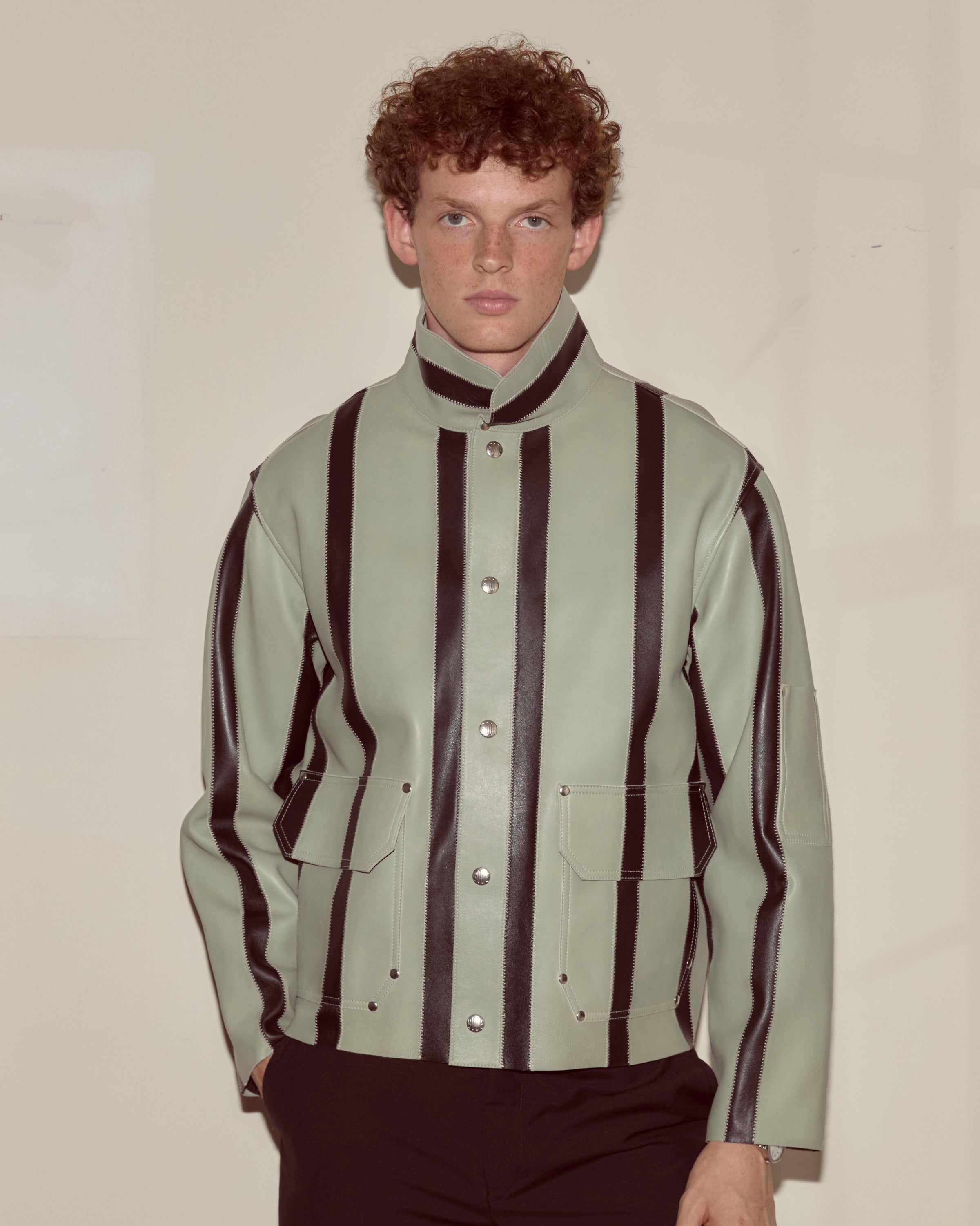 Seafoam Stripe Welding Jacket - Seafoam/Black – BODE