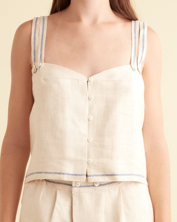 Seascape Cream Top OOAK TOP BODE New York