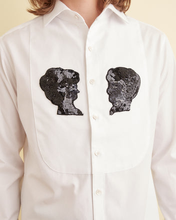 Sequined Silhouette Tuxedo Shirt SHIRT BODE New York