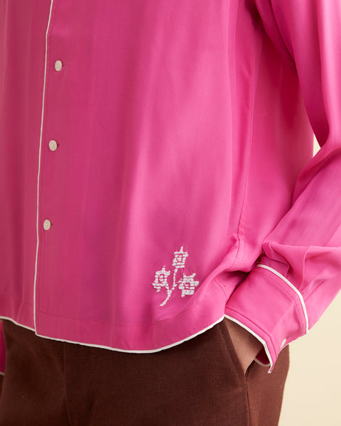 BODE ボーディ　シルク　長袖シャツ　rier dries Shadow Jasmine Long Sleeve Shirt – BODE