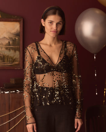 Sheer Fête Top WOMENS TOPS BODE New York