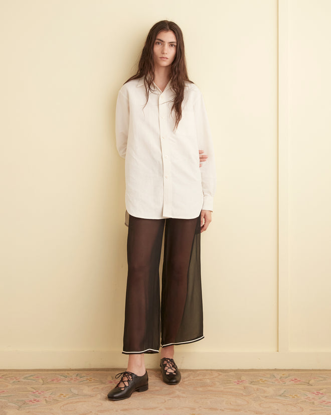 sheer dress pants Sheer Black Wide Leg Pants with Invisible Zipper, See Through Palazzo Trousers, Optional Attached Matching Shorts