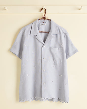 Sky Flower Short Sleeve Shirt - M