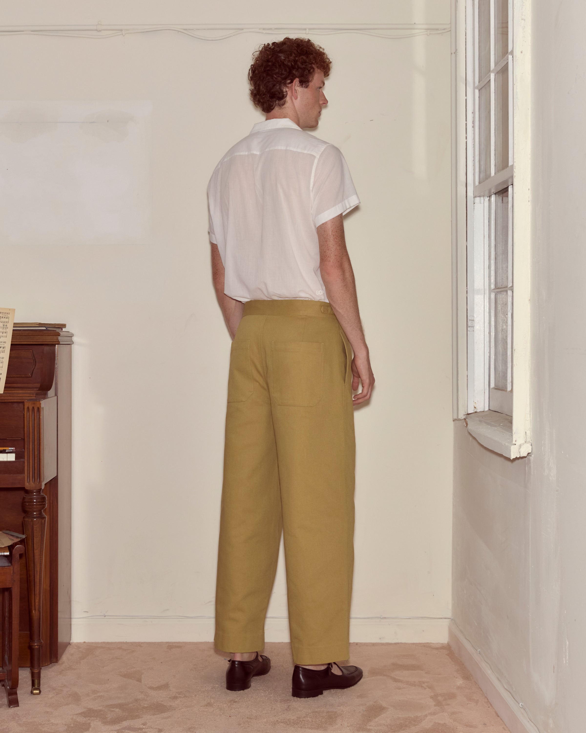 Wide Leg Snap Trousers - Ochre – BODE