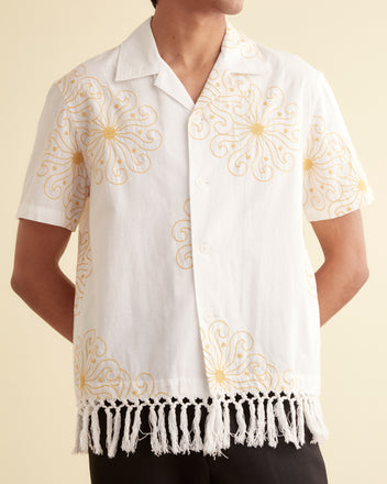 Soleil Fringe Short Sleeve Shirt SHIRT BODE New York