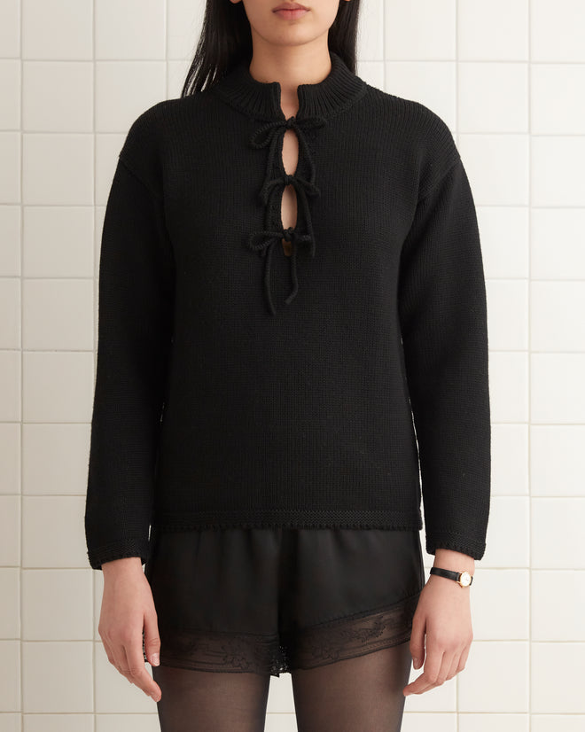 Solid Front Tie Pullover KNITWEAR BODE New York