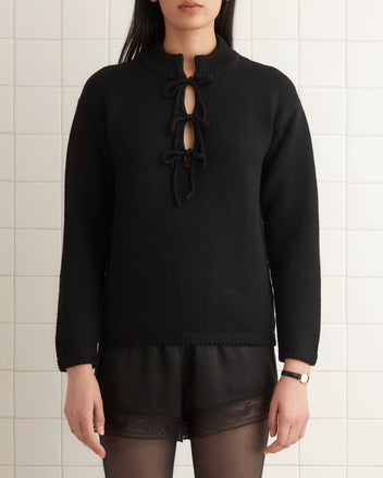 Solid Front Tie Pullover KNITWEAR BODE New York