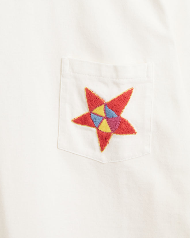 Star Pocket Tee - White CUT AND SEW BODE New York