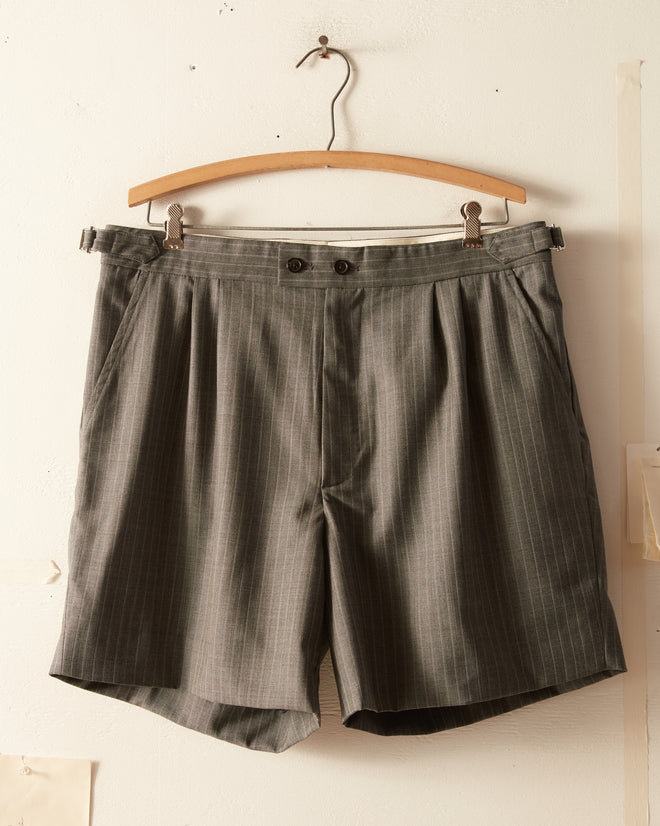 Stone Stripe Wool Shorts - 34