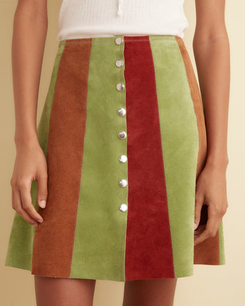 Suede Snap Skirt SKIRT BODE New York
