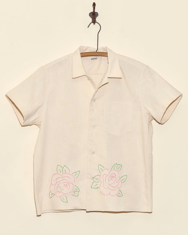 Sweet Rose Short Sleeve Shirt - M