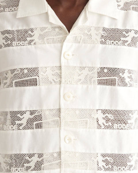 BODE★レース シャツ size.M/L★ボーディー BODE レースシャツ長袖シャツ ホワイト×ブラック サイズ M/L｜【公式
