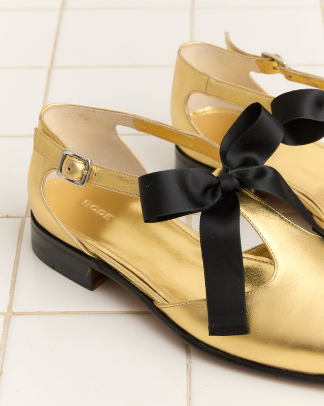 Theater Shoes - Gold FOOTWEAR BODE New York