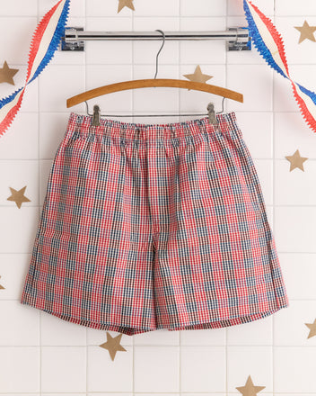 Tri-Color Check Shorts