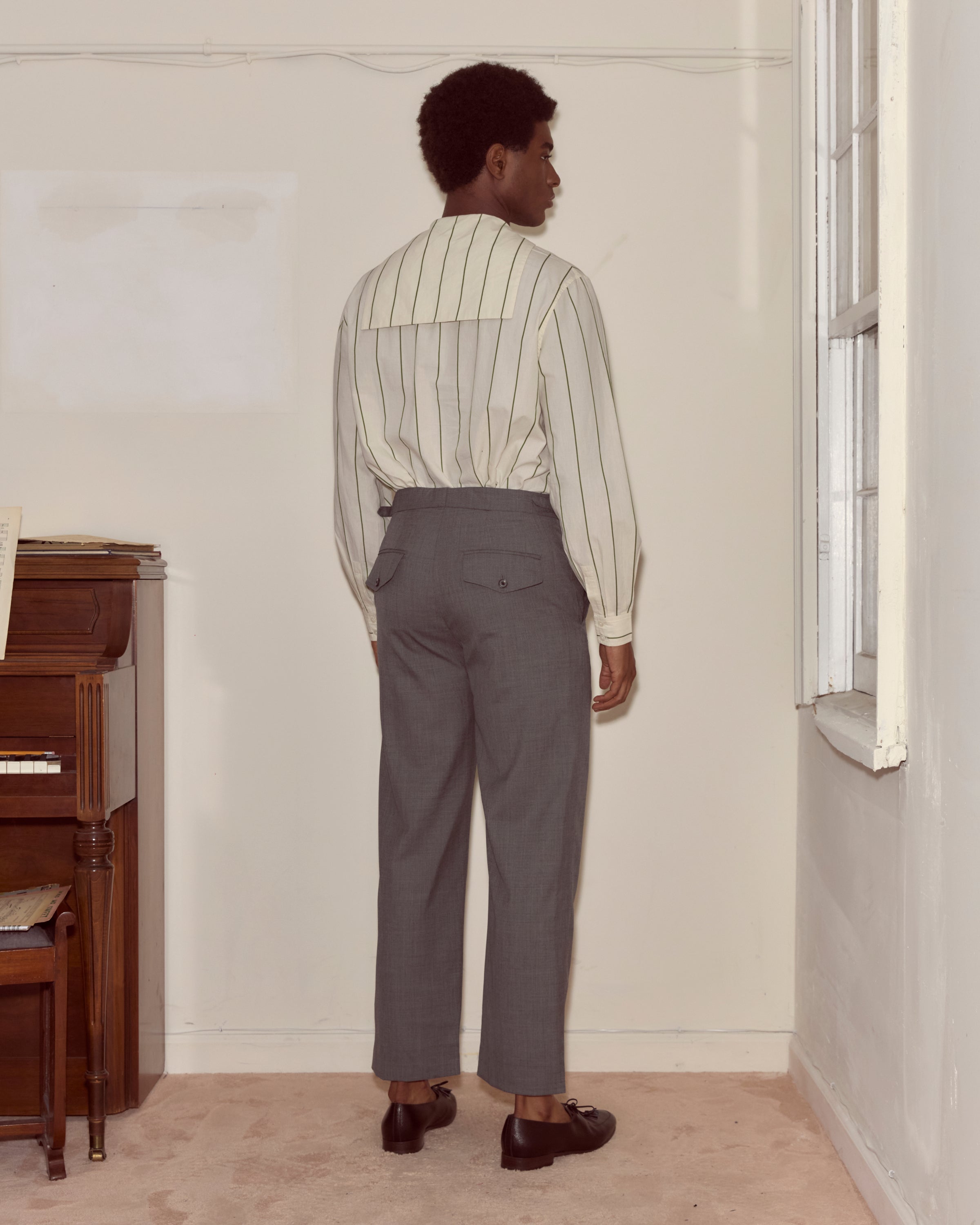 Tropical Wool Side-Buckle Trousers - Grey – BODE