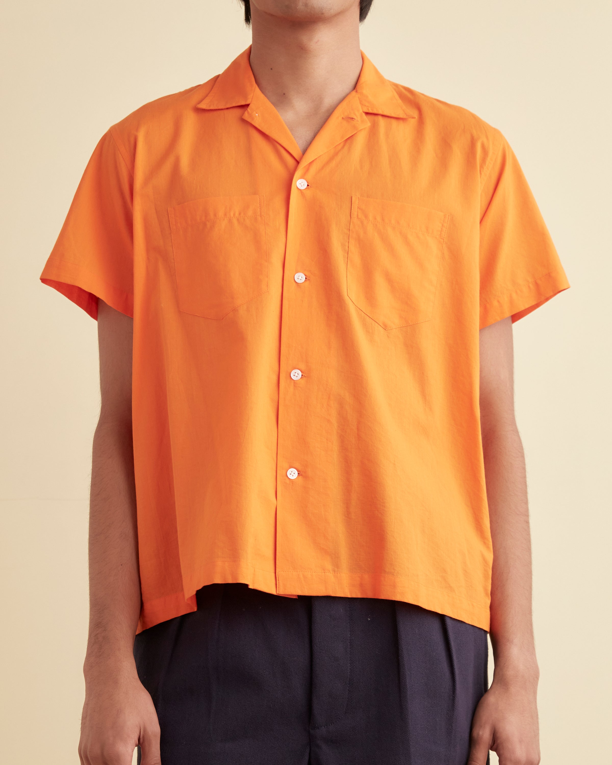 Voile Double-Pocket Short Sleeve Shirt - Orange – BODE