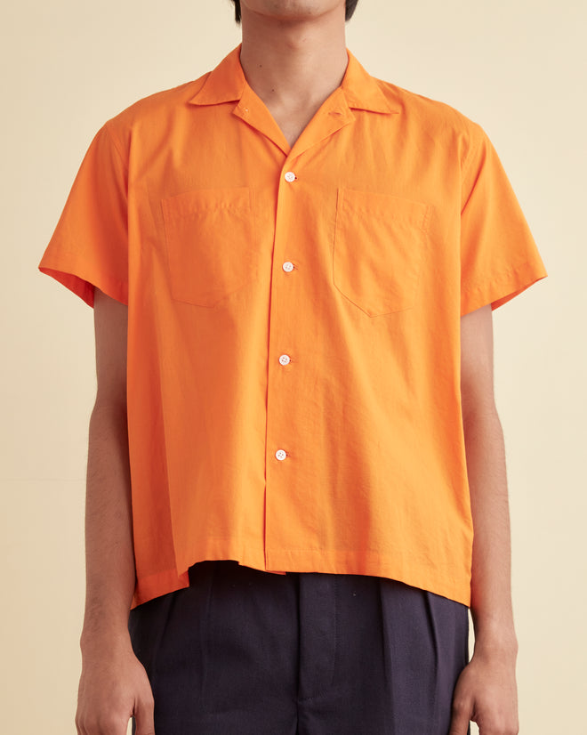 orange dress shirt short sleeve Leonardo Sport Linen Man Shirt Short Sleeve Orange 7 Camicie