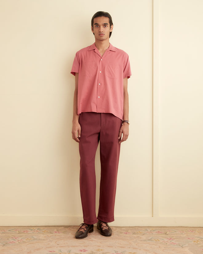 Voile Double-Pocket Short Sleeve Shirt - Pink