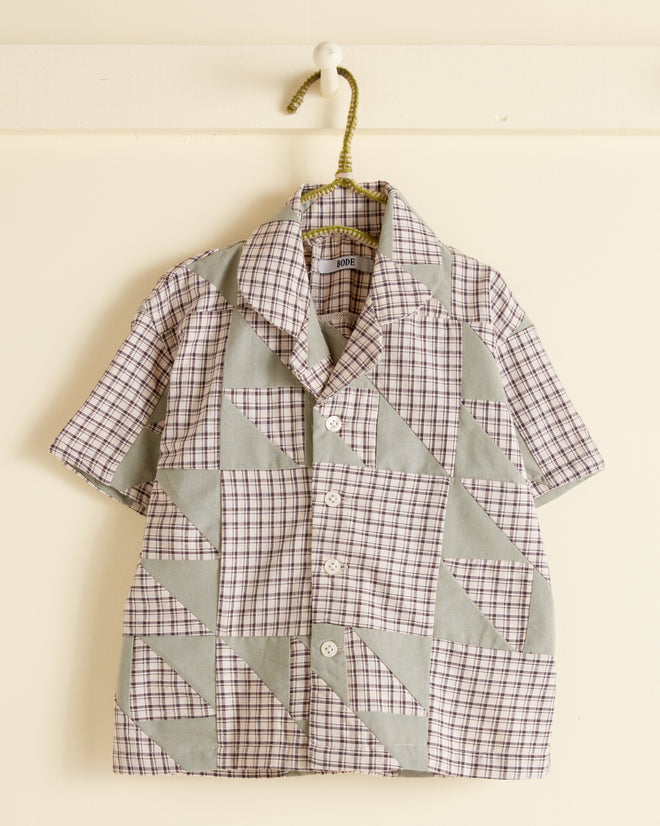 Wandering Lover Quilt Kid's Shirt - Mint SHIRTS BODE New York