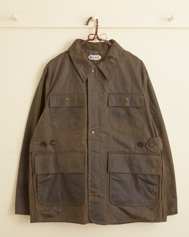 Waxed Hunting Jacket Brown BODE