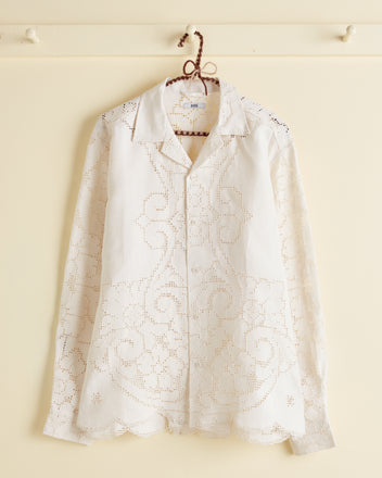 White Anemone Long Sleeve Shirt - M/L OOAK SHIRT BODE New York