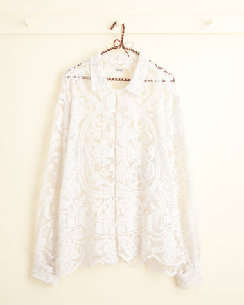 White Coral Long Sleeve Shirt - L