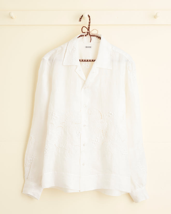 White Nosegay Long Sleeve Shirt - S