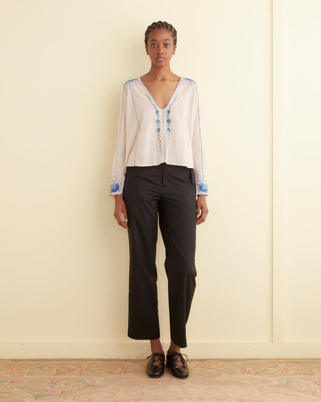 Embroidered Cornflower Top WOMENS TOPS BODE New York