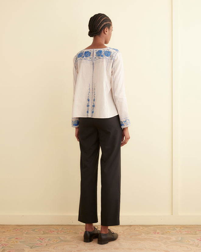 Embroidered Cornflower Top WOMENS TOPS BODE New York