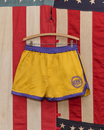 Satin Gym Shorts - Yellow/Purple